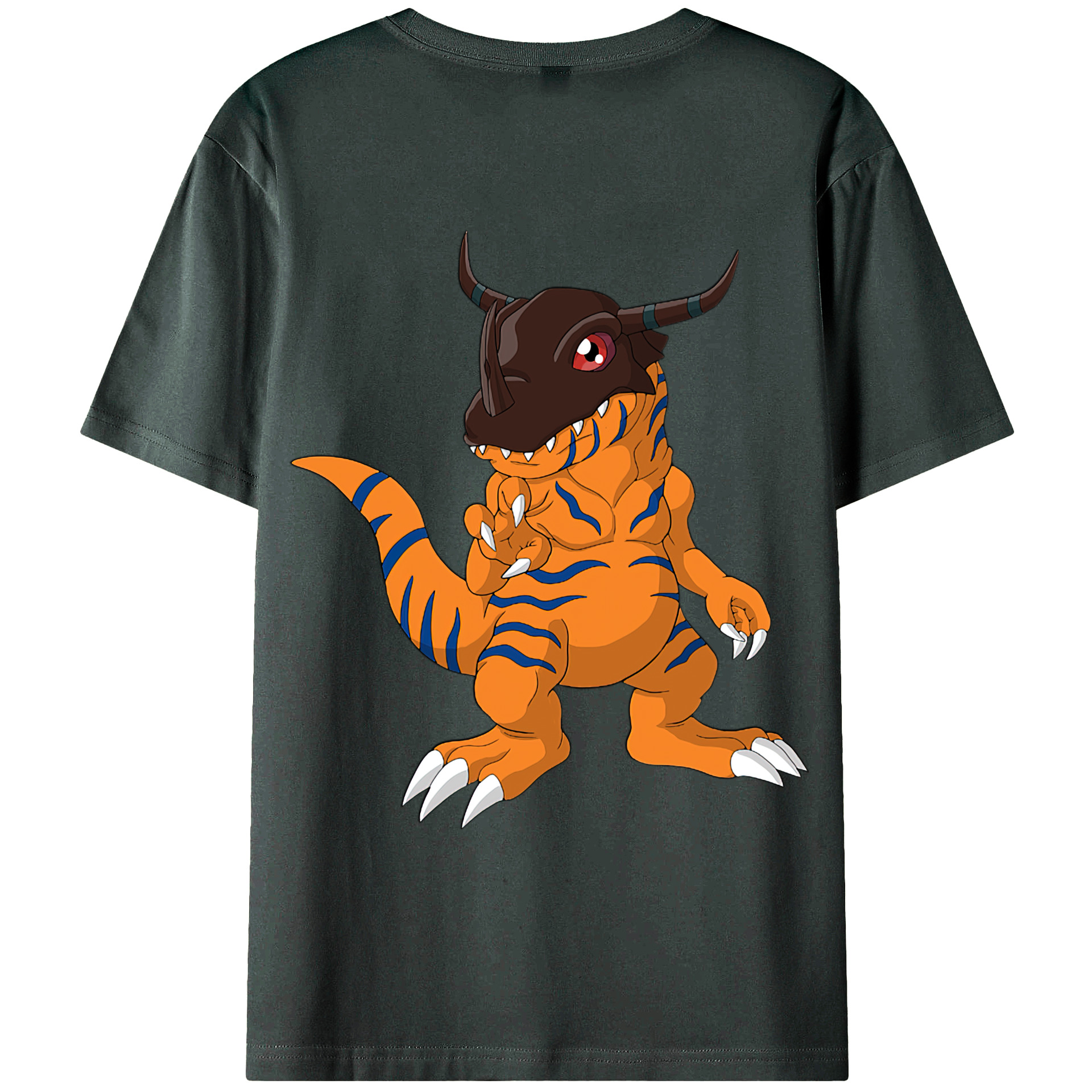 （画像用） Digimon デジタルモンスター/デジモン 綿100％ メンズ半袖Tシャツ（バックプリント） 通気性